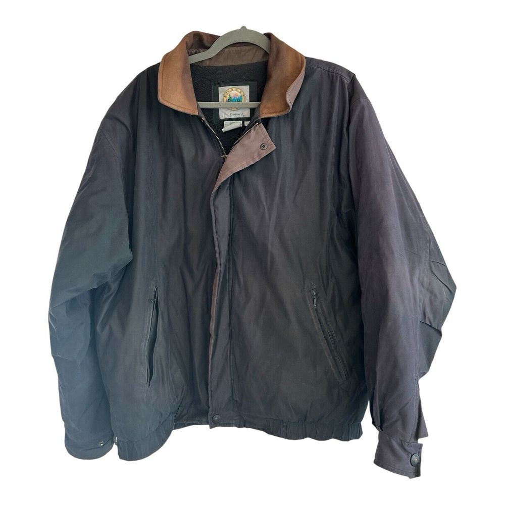 Vintage Forest Club Men's Large Jacket With‎ Leather Collar